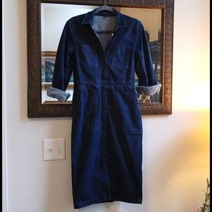 Ann Taylor Stretch Denim Pencil Dress